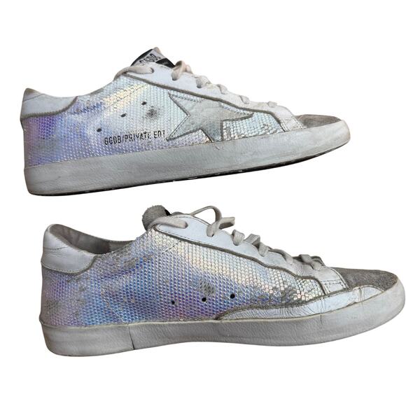 Rare Golden Goose Superstar Iridescent Shimmer Low Top Sneakers EU 40-Mermaid - Picture 7 of 12